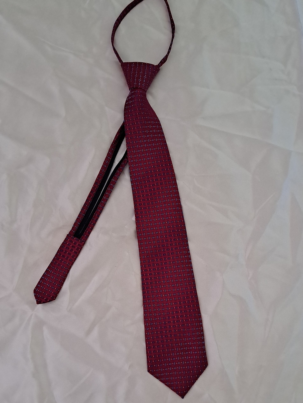 Men's Burgundy, Blue Micro-Pattern Tie